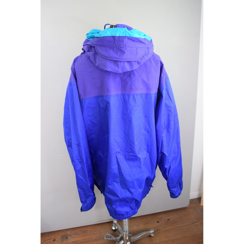 REI Gore-Tex Mountain Parka Jacket Large Blue Purple Vtg 90s Men Waterproof READ - Picture 3 of 7